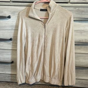cream colored zip up jacket